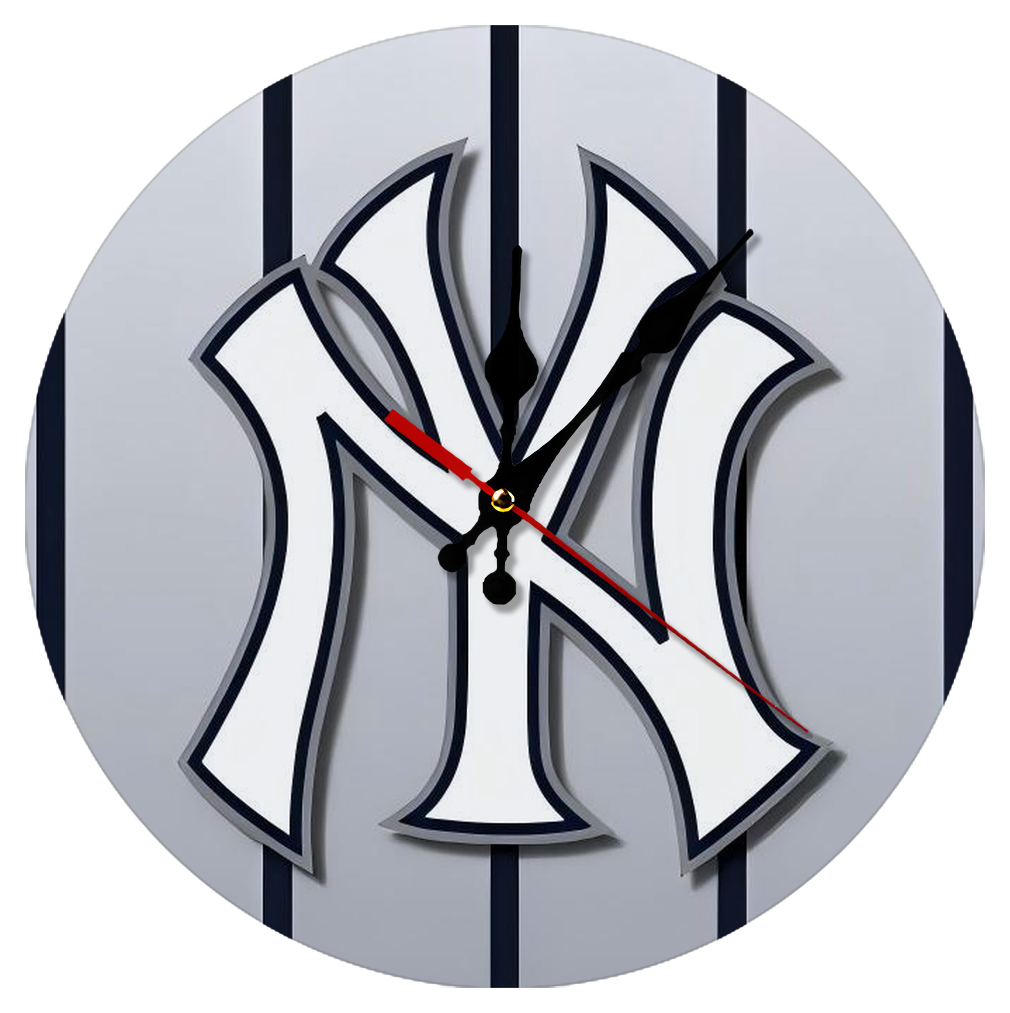 New York Yankees 118 Silent Round Wall Clock – Modern & Stylish DIY Design, Durable Wood Construction, Easy To Install – Perfect For Office, Bedroom, Living Room, And More